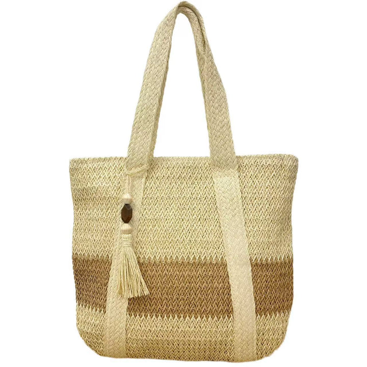 Generous shoulder bag made of natural material Kalsten