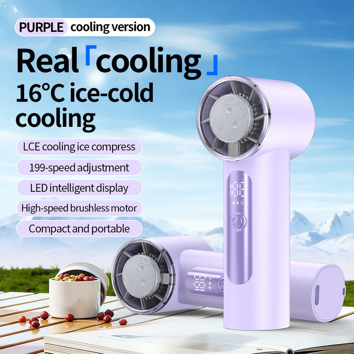 Unisex nan handheld cooling fan with ice cartridge and LED display Kalsten