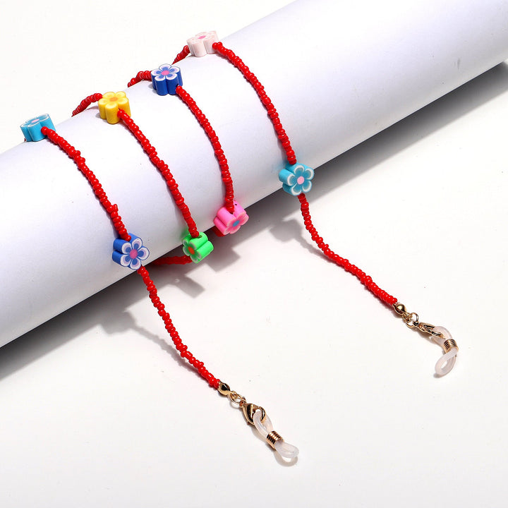 Decorative Flower Beaded Eyewear Chain Kalsten