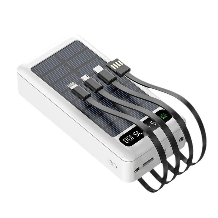 Solar-powered power bank with integrated fast charging ports and digital capacity display Kalsten