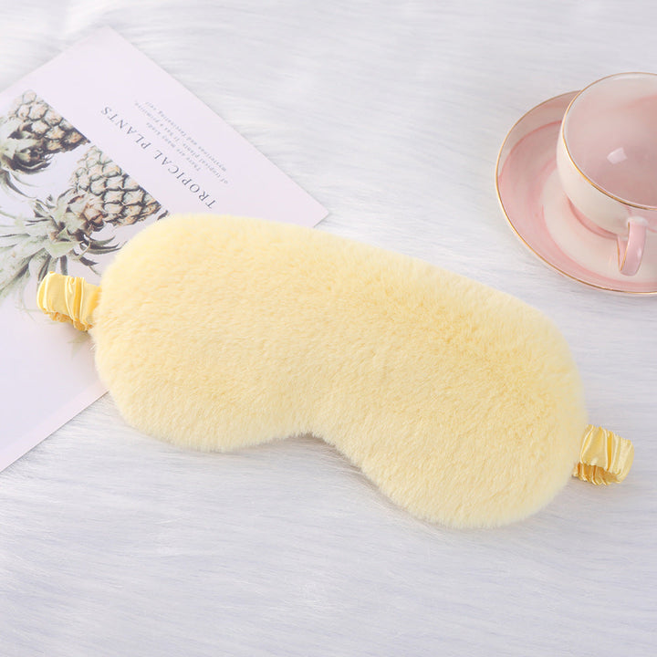 Women's cozy sleep mask made of plush with adjustable elastic band and lightproof inner lining Kalsten
