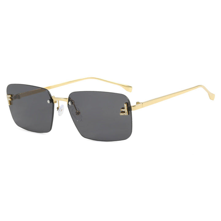 Ladies square sunglasses with elegant golden frame and stylish lenses Kalsten