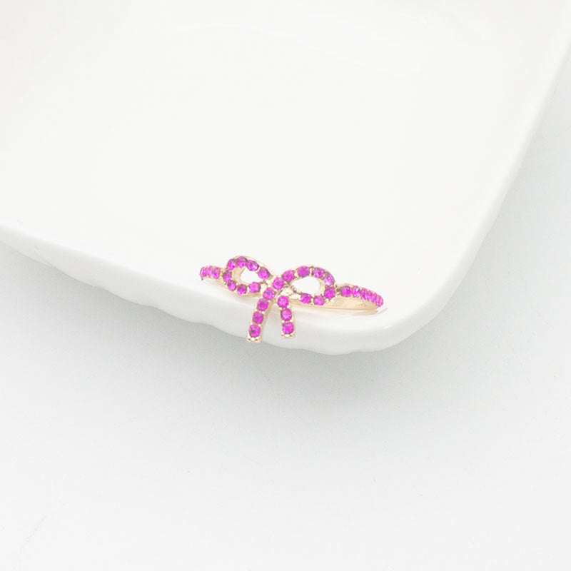 Bow-Designed Stone-Embellished Ring Kalsten
