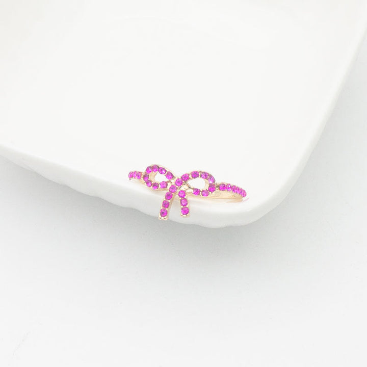 Bow-Designed Stone-Embellished Ring Kalsten