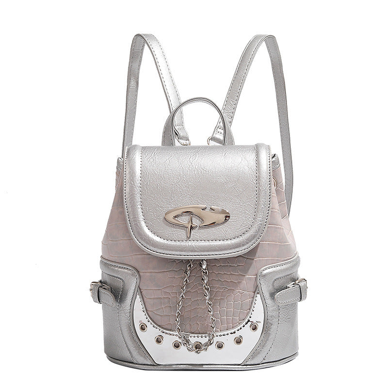 Fashionable Crocodile-Embossed Mini Backpack Kalsten