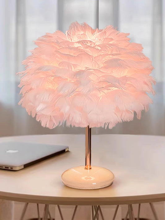 Feathered Decorative Table Lamp