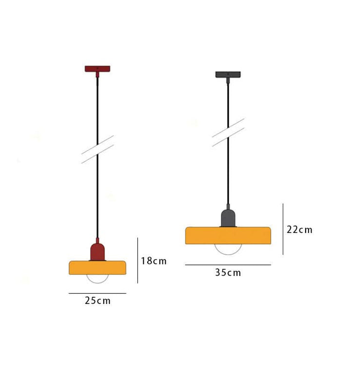 Bauhaus Coloured Glass Pendant Lamp