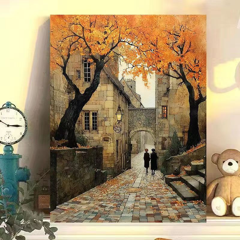 Vintage European Landscape Canvas Art Print Kalsten
