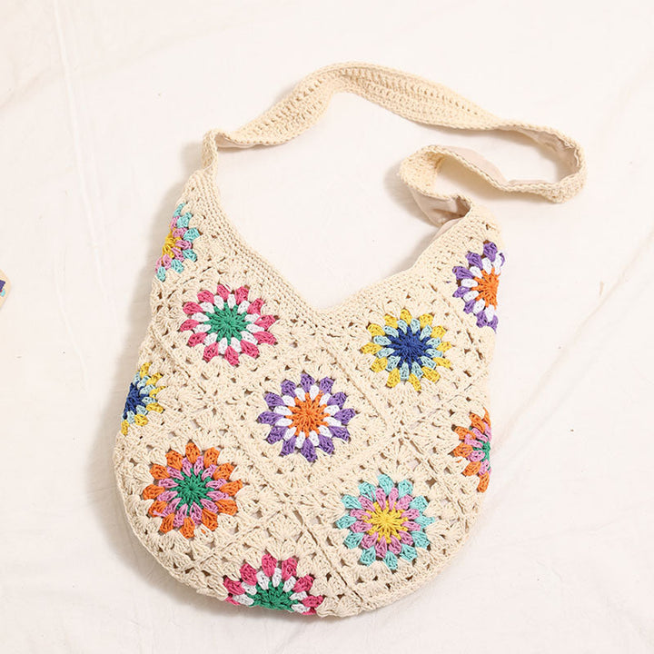 Handmade Crocheted Bag with Colorful Flower Design Kalsten