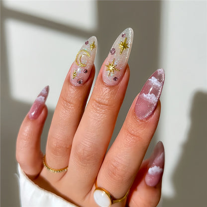Artistic Celestial Themed Press-On Nails Acalora