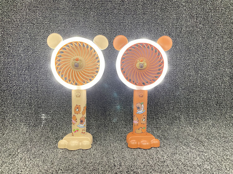 Unisex Portable Handheld Fan with LED Light and Animal Motif Kalsten