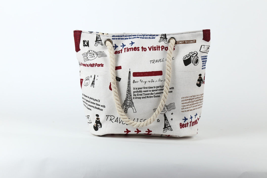 Beach bag in maritime design with sturdy rope handles Kalsten