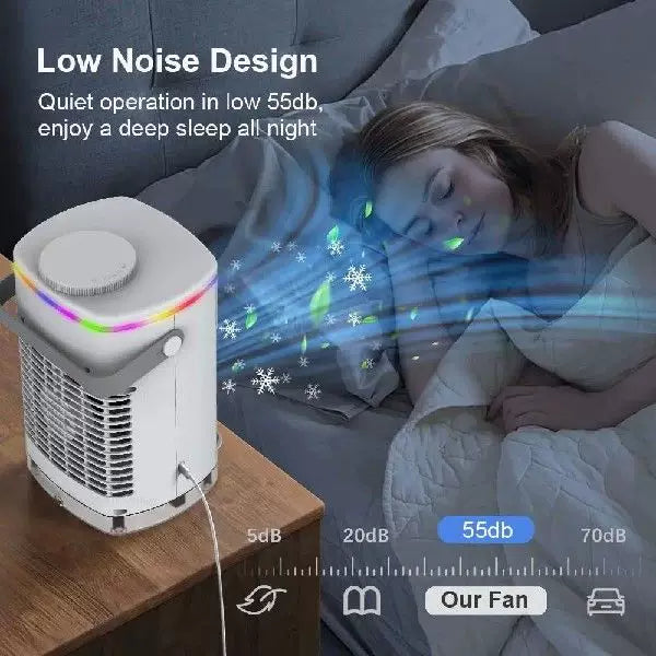 Unisex one size compact USB rechargeable vaporizer personal air cooler with removable water tank and carrying handle Kalsten