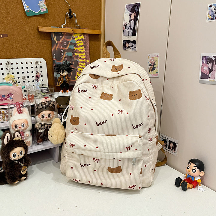 Cute Bear Print Backpack Kalsten