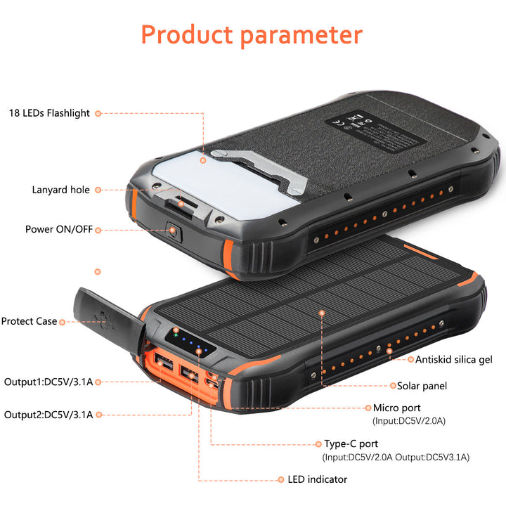 Solar power bank with high storage capacity and IP66 protection Kalsten
