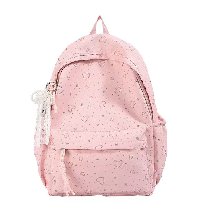 Heart-Embellished Casual Backpack Kalsten