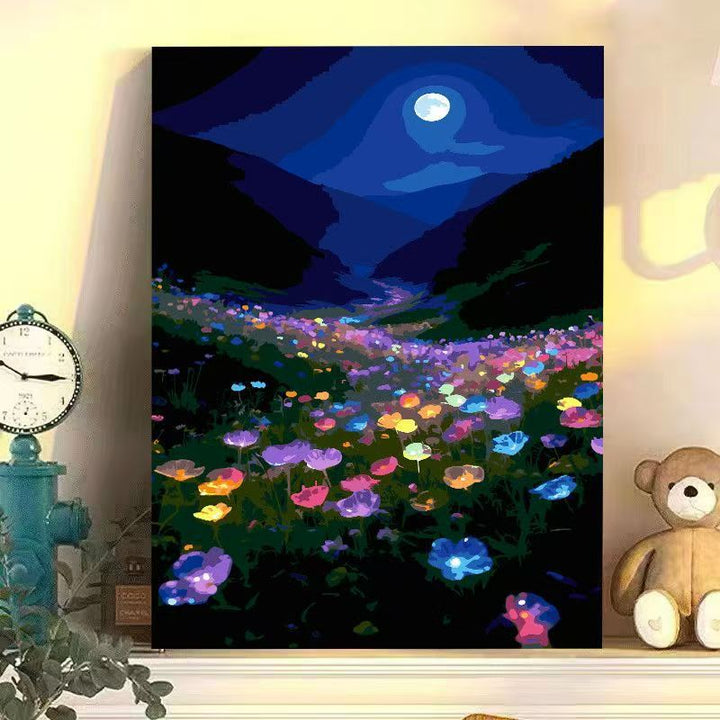 Nighttime Floral Landscape Canvas Art Kalsten