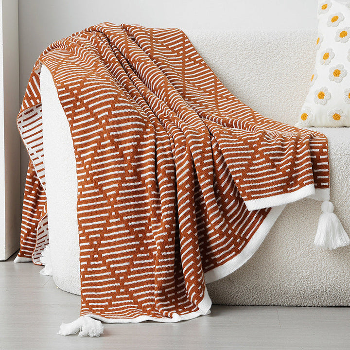 Women's knitted blanket with geometric pattern Kalsten