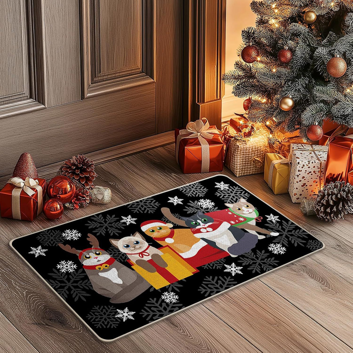 Festive Holiday-Themed Welcome Mat Acalora