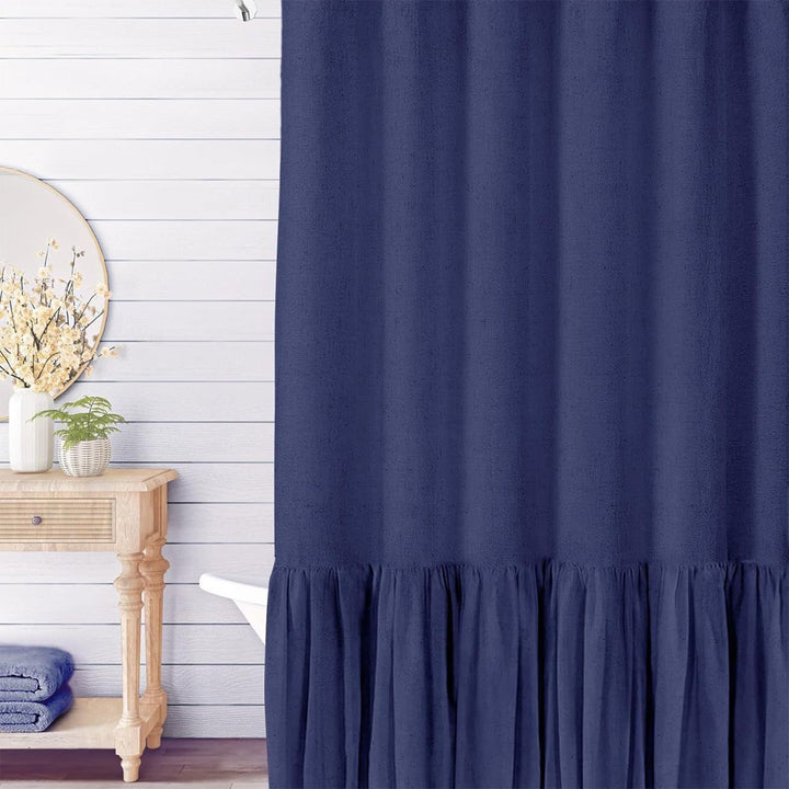 Ruffled Textured Shower Curtain Kalsten