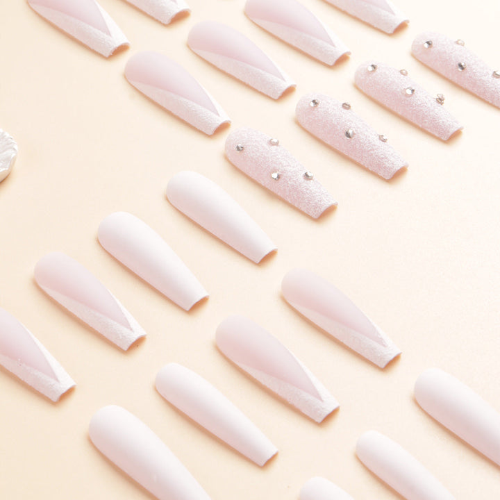 Premium Rhinestone-Embellished Stiletto Press-On Nails Kalsten