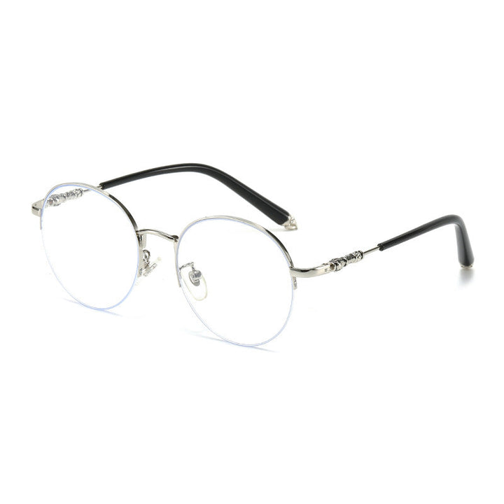 Women's round sunglasses with elegant metal frame and comfortable nose pads Kalsten