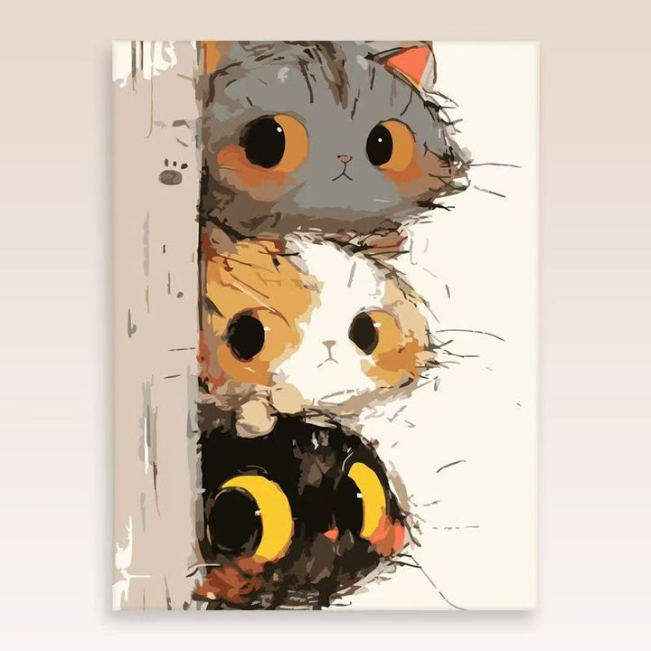 Whimsical Cat Portrait Wall Art Kalsten