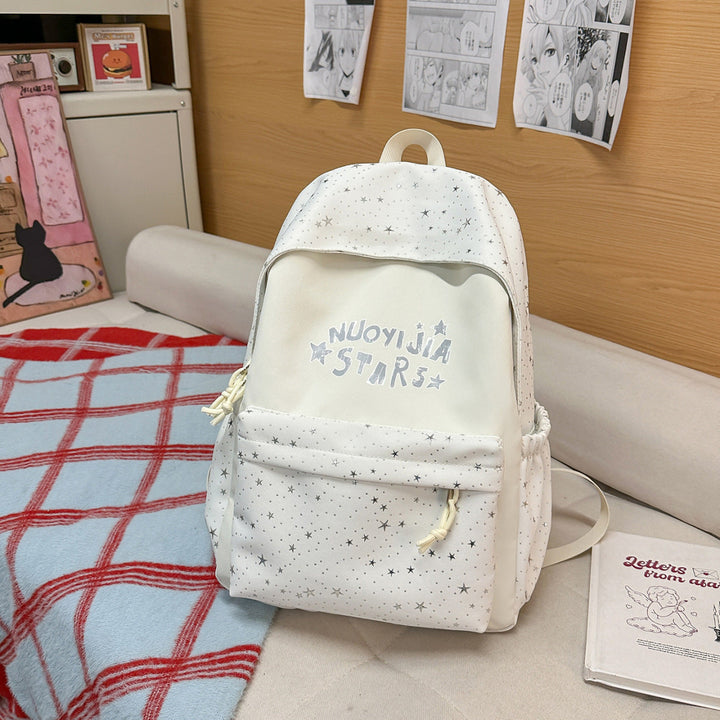 Lightweight Star-Patterned School Backpack