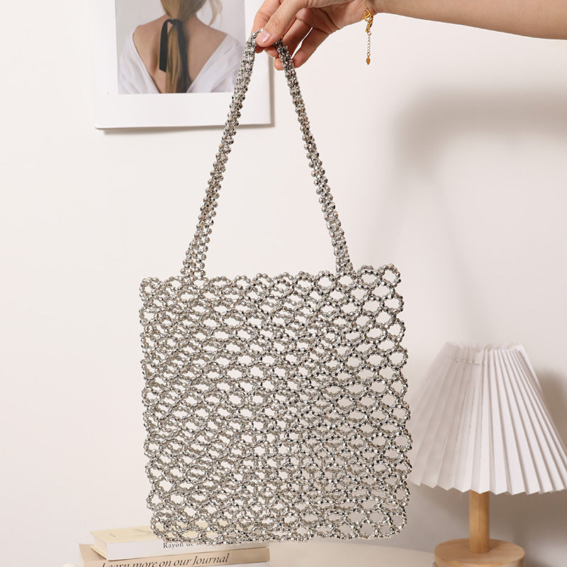 Sparkling Net Handbag Made of Braided Material Kalsten