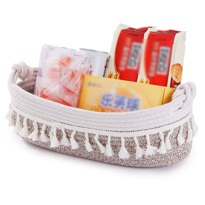 Women Versatile Storage Basket with Tassel Decoration Kalsten