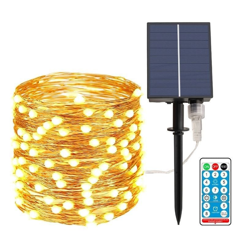 Solar Copper Wire Fairy String Lights With Dual Stake Panels Kalsten