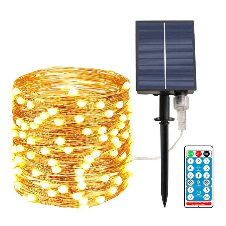 Solar Copper Wire Fairy String Lights With Dual Stake Panels Kalsten