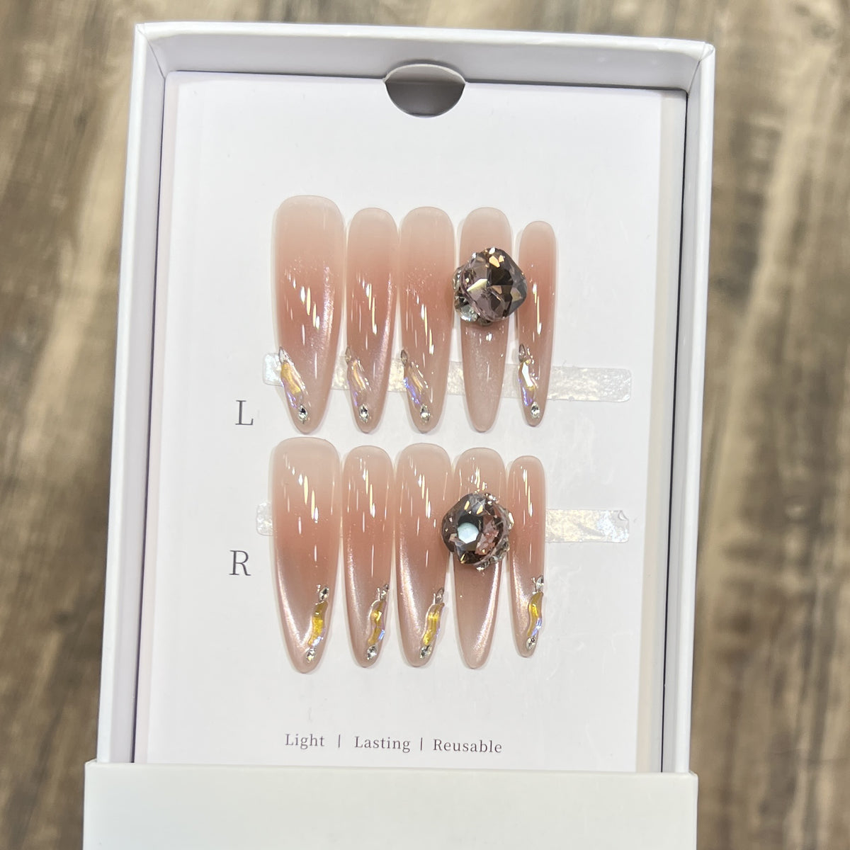 Reusable Stiletto Nail Art Set with Elegant Rhinestone Embellishments Acalora
