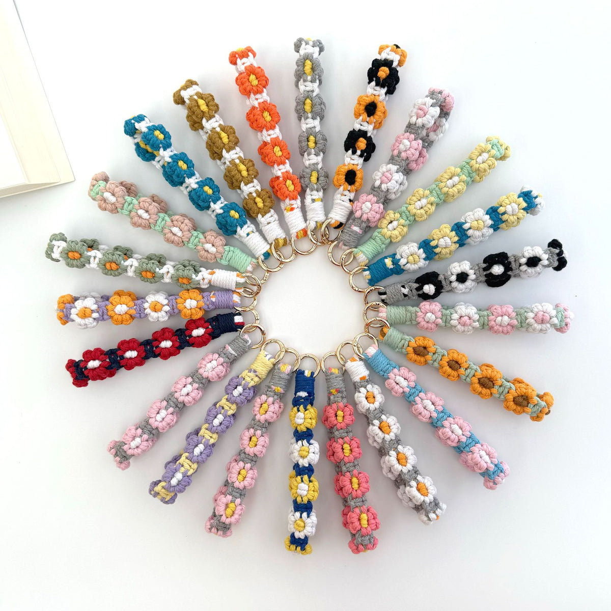 Floral Macrame Keychain Holder Acalora