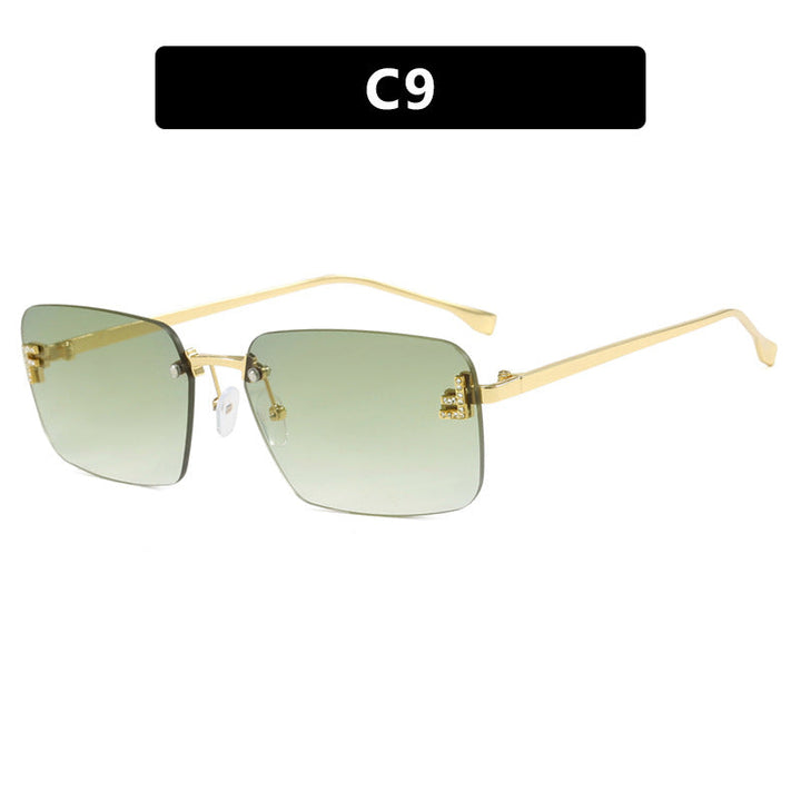 Ladies square sunglasses with elegant golden frame and stylish lenses Kalsten