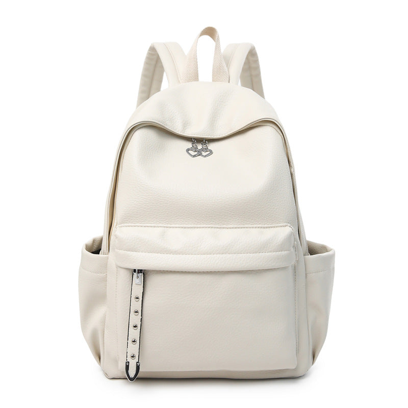 Contemporary Textured Leather School Backpack Kalsten