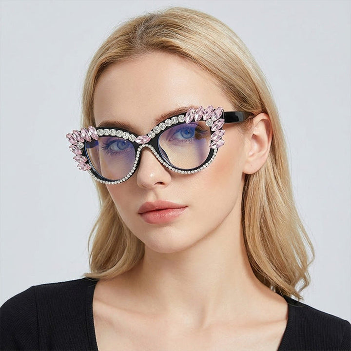 Women's Glamorous Cat-Eye Sunglasses with Crystal Decoration Kalsten