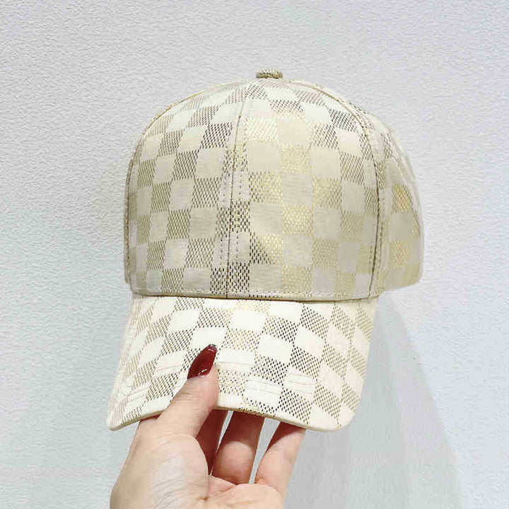 Women's Stylish Checkered Pattern Baseball Cap Kalsten