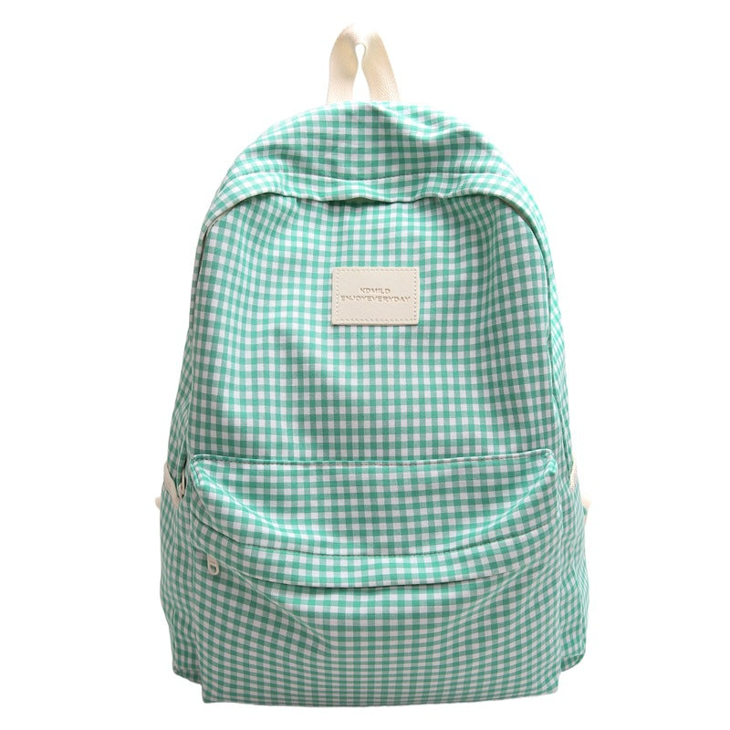 Checked Design Casual School Backpack Kalsten