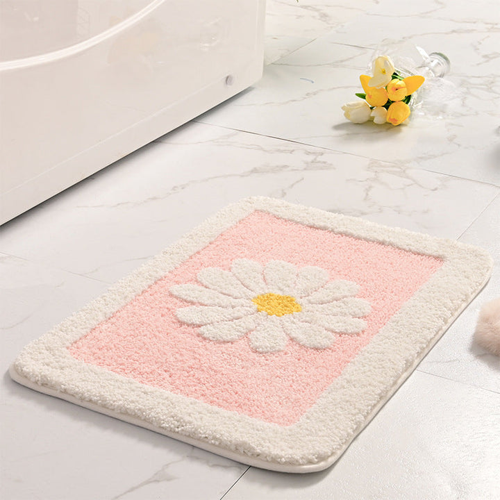 Floral-Themed Memory Foam Bath Mat