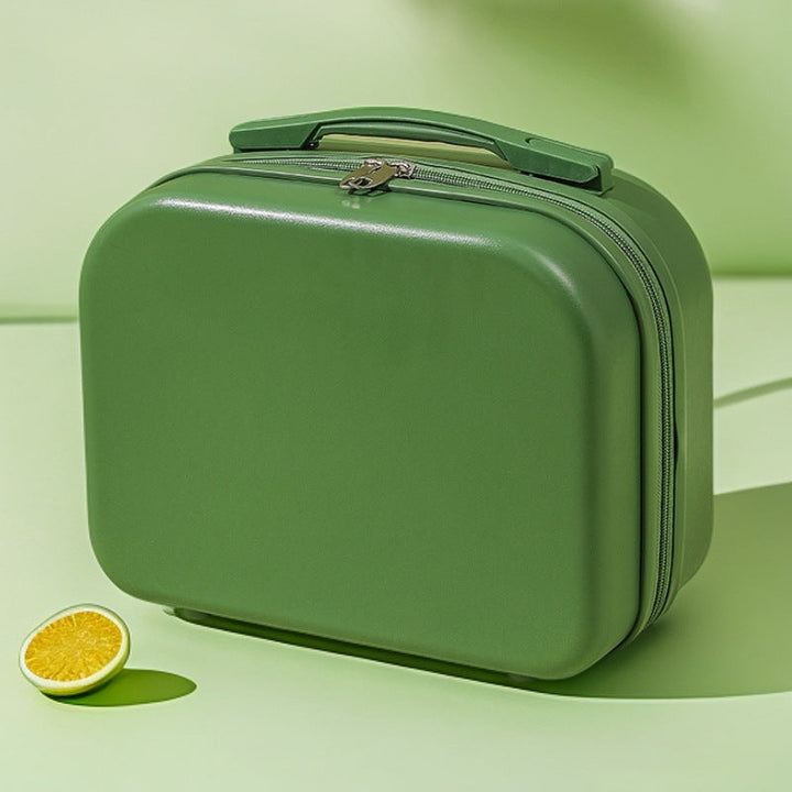 hard-shell travel vanity case with molded handle and double-zip closure Kalsten