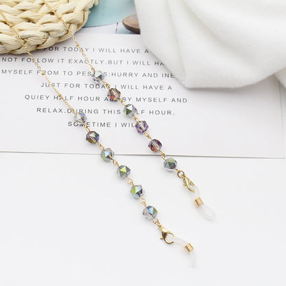 Crystal-Embellished Eyewear Chain Acalora
