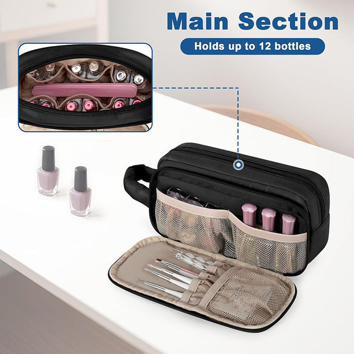 Cosmetic Organizer Bag with Transparent Design and Practical Compartments Kalsten