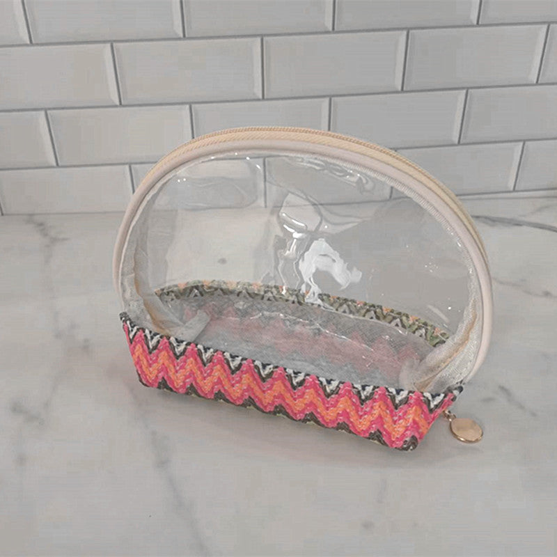 Transparent cosmetic bag with colorful bottom Kalsten