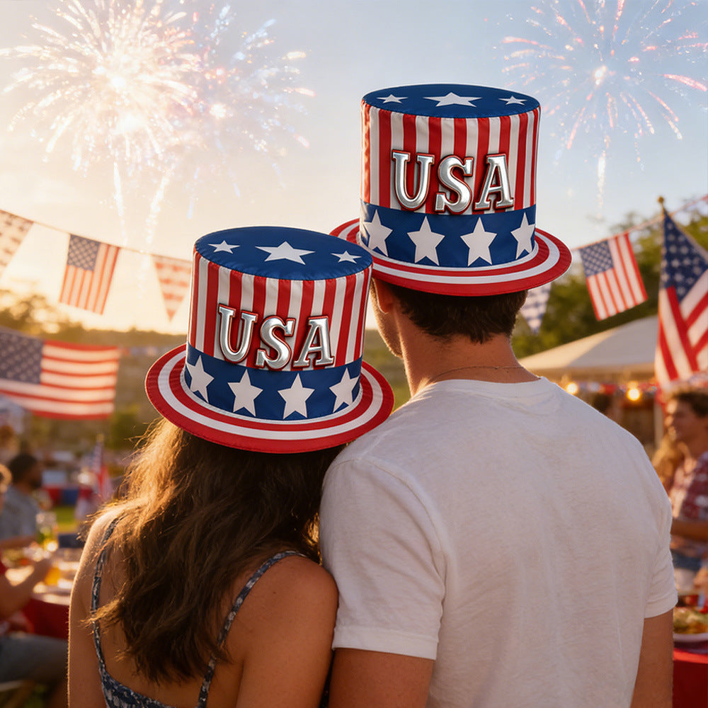 Independence Day Patriotic Novelty Tall Foam Top Hat with Inner Sweatband Kalsten