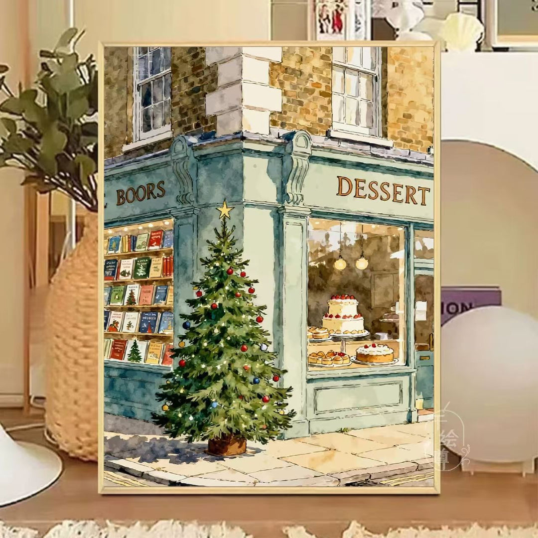 Cozy Winter-Themed Cafe Canvas Art Kalsten