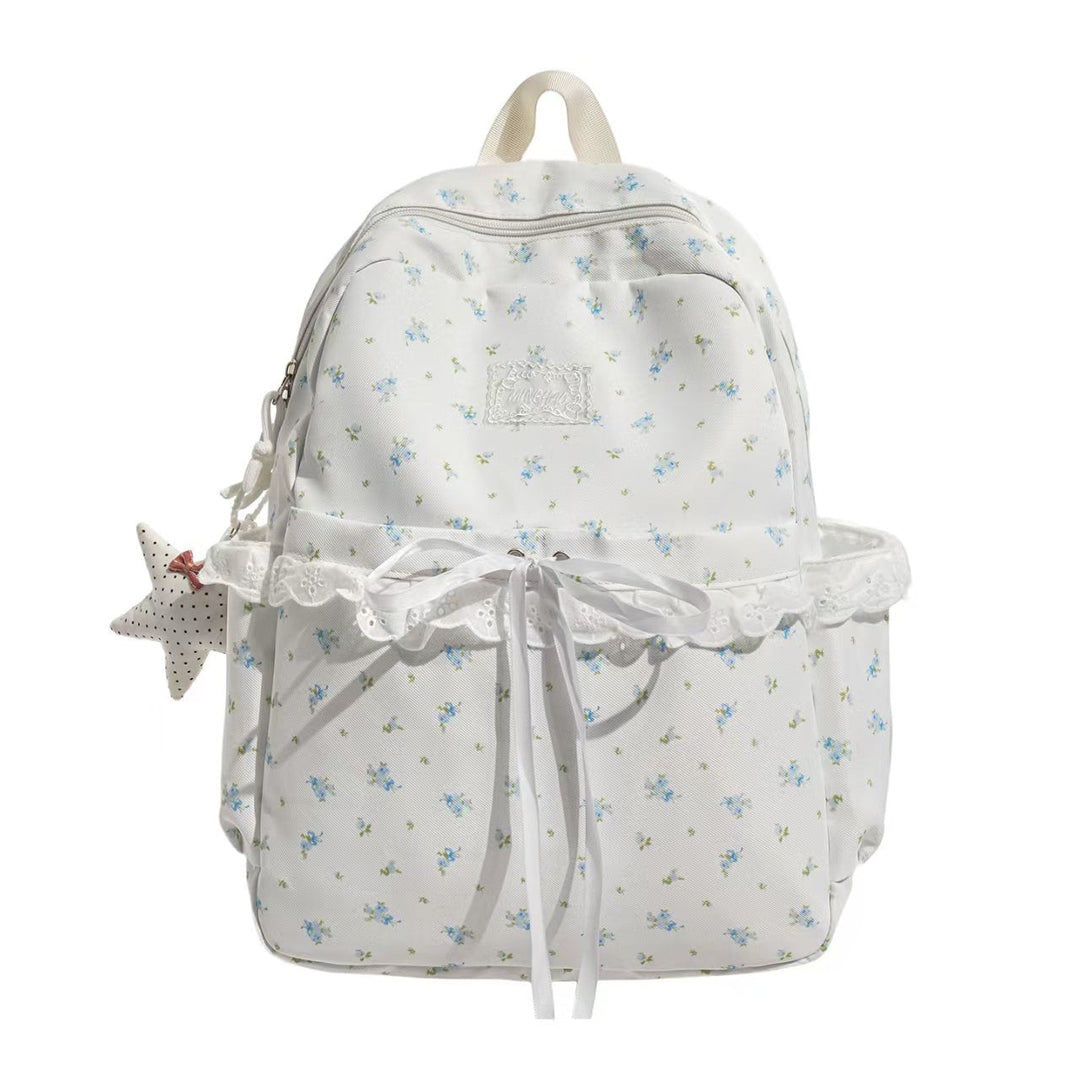 Floral Embroidered Ruffled Backpack Kalsten