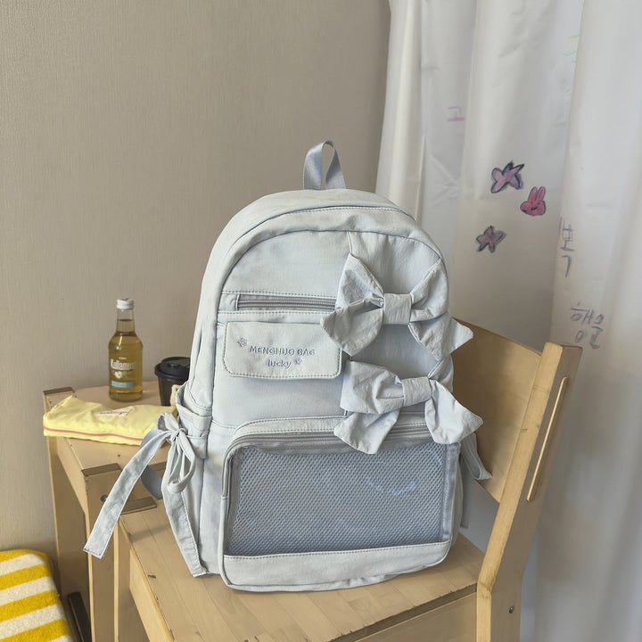 Charming Bow-Detail School Backpack