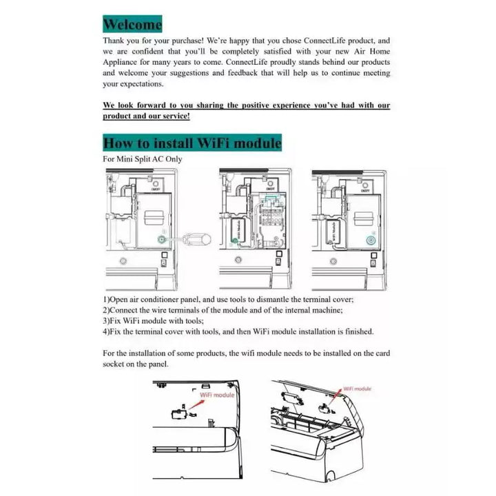 Unisex one size smart WiFi adapter module for split air conditioners with ConnectLife app integration Kalsten