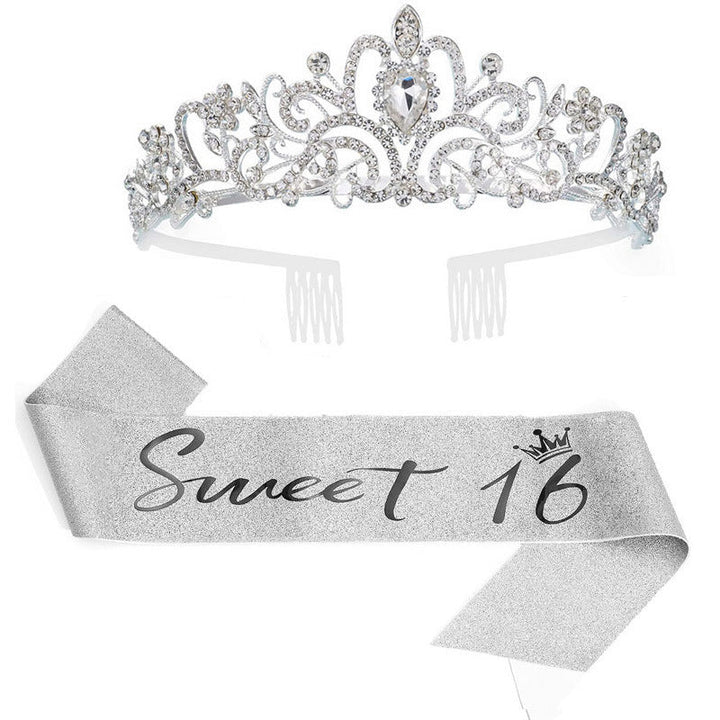 Women's Sparkling Crown with Radiant Rhinestone Embellishment Kalsten
